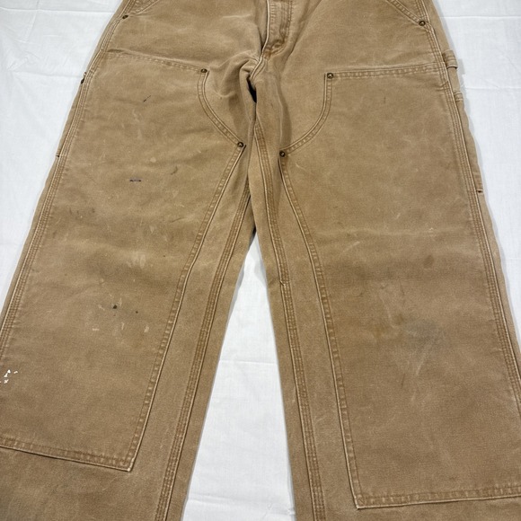 PANTS DOUBLE KNEE Carhartt B01 BRN Work Mens 34/34 Faded NO TAGS - Picture 2 of 8